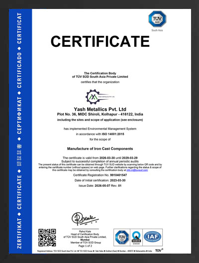 ISO 14001:2015 Certificate