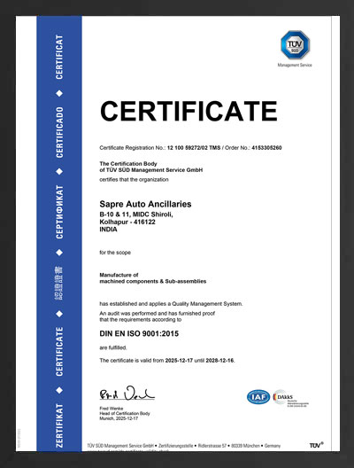 ISO 9001:2015 Certificate